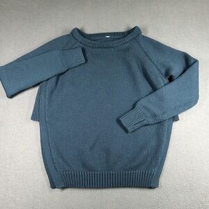 Lululemon Yin to You Sweater Womens Size 8 Merino Wool Blue Knit Thumbholes